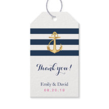 Gold Anchor Navy Stripes Nautische Gastgeschenk Ho
