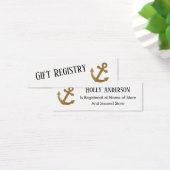 Gold Anchor Simple Nautical Gift Registry Cards (Schreibtisch)