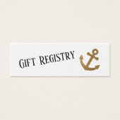 Gold Anchor Simple Nautical Gift Registry Cards (Vorderseite)