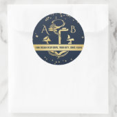 Gold Anchor und Starry Sky Runder Aufkleber (Tasche)
