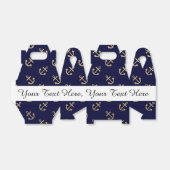 Gold Anchors Navy Blue Background Muster Geschenkschachtel (Ungefaltet)