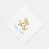 Gold Anchors Verlobung Dusche Party Napkins Serviette (Ecke)
