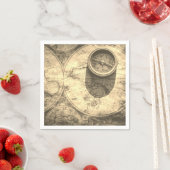 Gold Ancient Map & Compass Paper Napkins Serviette (Beispiel)