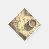 Gold Ancient Map & Compass Paper Napkins Serviette (Ecke)