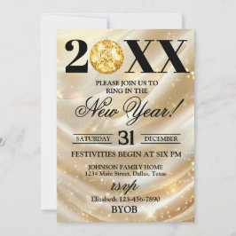 Gold and Black 2026 New Years Eve Party Invitation Einladung