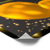 "Gold and Black Baby First Birthday year" Poster (Ecke)