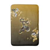 Gold and Black Butterfly Floral Art Badematte (Vorderseite Vertikal)