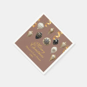 Gold and Black Christmas Baubles Serviette (Ecke)
