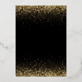 Gold and Black Christmas Holiday Party Foil Folieneinladung (Rückseite)