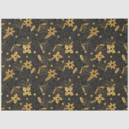 Gold and Black Christmas Poinsettia Flowers Seidenpapier