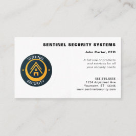 Gold and Black Circular Logo Security Visitenkarte
