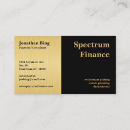 Gold and Black Color Blocks Finance Real Estate Visitenkarte