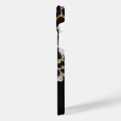 Gold and Black Glitter Leopard Personalized iPhone Hülle (Linke Seite)