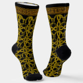 Gold And Black Greek Key And Snakes Socken (Gewinkelt)