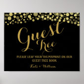Gold and BLACK guestbook Tree SIGN Poster (Vorne)