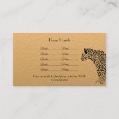 Gold and Black Jaguar Appoinment Card Visitenkarte (Rückseite)