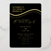 Gold and Black Minimalist Wedding Invitation Folieneinladung (Vorderseite)