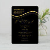 Gold and Black Minimalist Wedding Invitation Folieneinladung (Stehend vorne)
