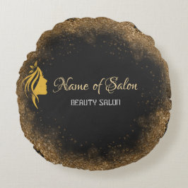 Gold and black   rundes kissen