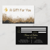 Gold and black   Salon gift certificate Visitenkarte (Vorne/Hinten)