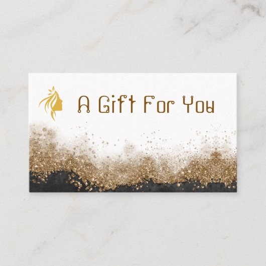 Gold and black   Salon gift certificate Visitenkarte (Vorderseite)