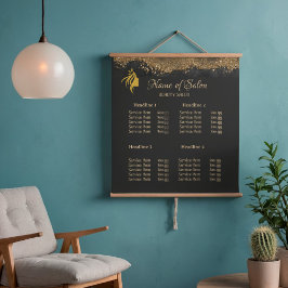  Gold and black Salon Price List Pedestal Sign Sockelschild