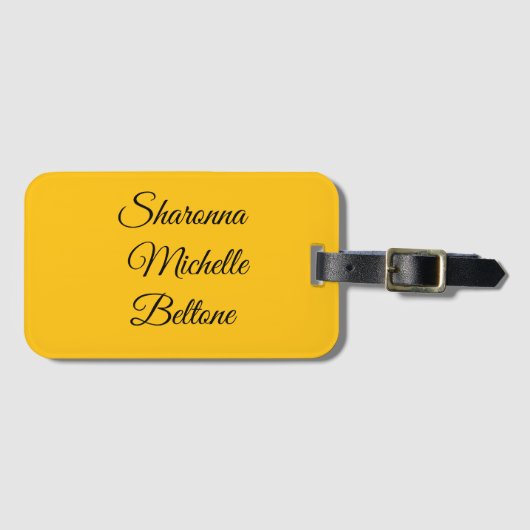 Gold and Black Standout Gepäckanhänger (Vorderseite (Horizontal))