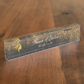 Gold and black  Table Tent Sign Desk Name Plate Namensplakette (Seite)