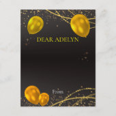 "Gold and Black Time Capsul Advice Card Begleitkarte (Vorderseite)