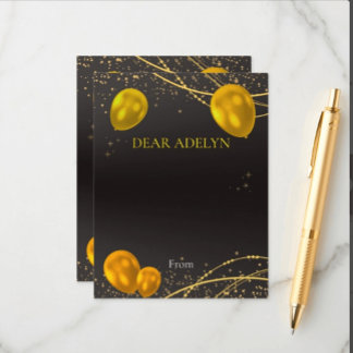 "Gold and Black Time Capsul Advice Card Begleitkarte