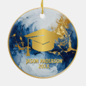 Gold and Blue Custom Graduation Ornament (Hinten)