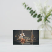 Gold and Copper Floral Midnight Twilight Landscape Visitenkarte (Stehend Vorderseite)