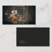Gold and Copper Floral Midnight Twilight Landscape Visitenkarte (Vorne/Hinten)