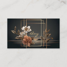 Gold and Copper Floral Midnight Twilight Landscape
