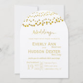 Gold and Copper Garland Modern Font Wedding Einladung (Vorderseite)