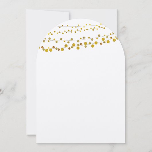Gold and Copper Garland Modern Font Wedding Einladung (Rückseite)