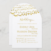 Gold and Copper Garland Modern Font Wedding Einladung (Vorne/Hinten)