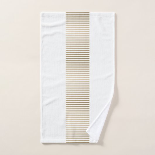 Gold and cream stripe pattern badhandtuch set (Handtuch)