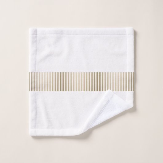 Gold and cream stripe pattern badhandtuch set (Waschlappen)