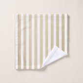 Gold and cream stripe pattern badhandtuch set (Waschlappen)