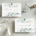 Gold and Green Botanical Wedding Dankeschön Card Dankeskarte<br><div class="desc">Diese Dankeschön-Karte zeigt lackierte Aquarellfarben Eukalyptus,  botanisches Grün und Gold Glitzer Blätter mit sehr viel Skript auf der Rückseite.</div>