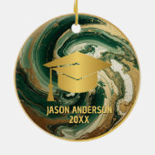 Gold and Green Custom Graduation Ornament (Hinten)