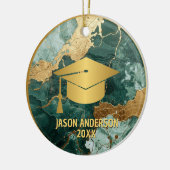 Gold and Green Custom Graduation Ornament (Links)
