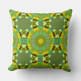Gold and Green Throw Pillow Kissen