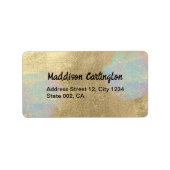 Gold And iridescent Glitter Texture Adressaufkleber (Vorne)