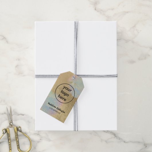 Gold And iridescent Glitter Texture Geschenkanhänger (Mit Garn)