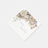 Gold And Ivory Floral Wedding Napkin Serviette (Ecke)