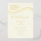 Gold and Ivory Minimalist Wedding Invitation Folieneinladung (Vorderseite)