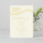 Gold and Ivory Minimalist Wedding Invitation Folieneinladung (Stehend vorne)