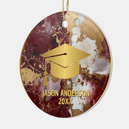Gold and Maroon Custom Graduation Ornament (Links)